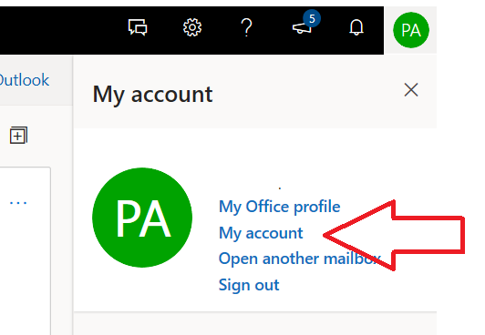My account office 365
